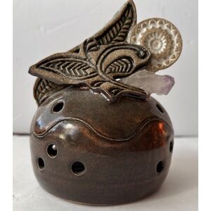 Studio Art Pottery Garlic Holder Keeper Signed by Artist Patricia Gambino